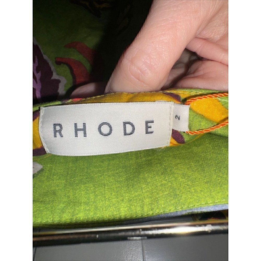 Rhode Julian Pencil Side Tie Floral Skirt Women's Green Motif Size: 2 NWT - Picture 5 of 6